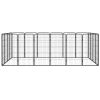 20-Panel Dog Playpen Black 19.7"x39.4" Powder-coated Steel