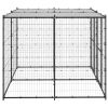 Outdoor Dog Kennel Steel with Roof 52.1 ft²