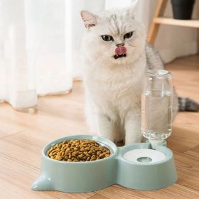 Pet Dog Cat Bowl Fountain Automatic Food Water Feeder Container For Cats Dogs Drinking Pet Articles  Pet Cat Water Dispenser (Color: green)