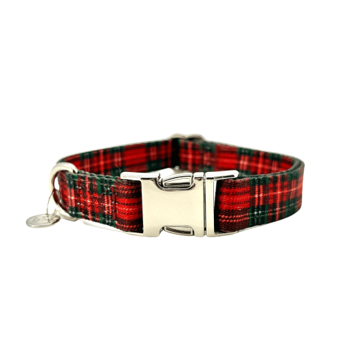 Adjustable Collar - Quick Release Metal Alloy - Red Plaid Adjustable Collar - Quick Release Metal Alloy - Red Plaid